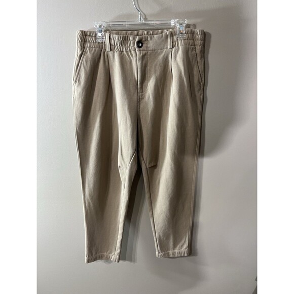 YoungLA Pants Mens Brown Beige Drawstring Joggers Sweatpants 34L - Picture 1 of 12